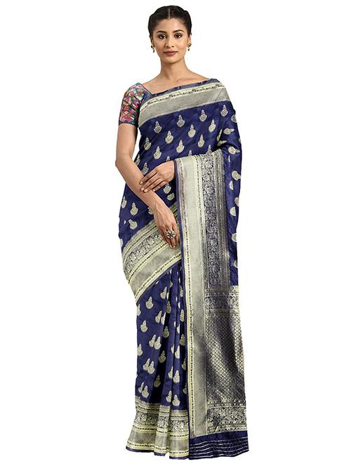 women's banarasi saree with blouse - 17451664 - Very Small Image - 1