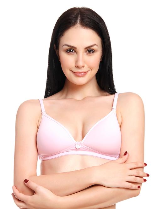pink cotton blend regular bra - 17452804 - Very Small Image - 1