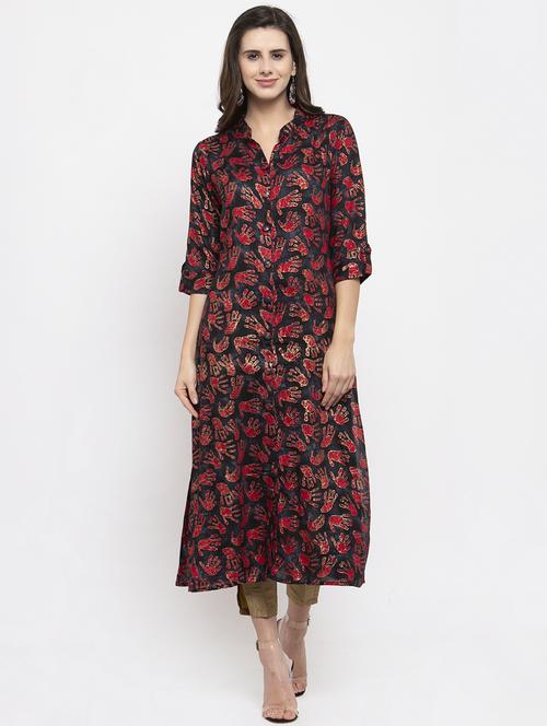 printed straight kurta - 17454067 - Very Small Image - 1