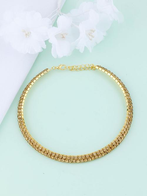 gold brass choker necklace - 17456169 - Very Small Image - 1