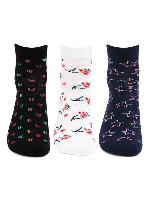 women pack of 3 printed ankle length socks  - 17456189 - Very Small Image - 1