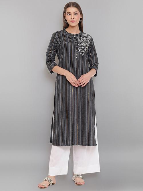 striped straight kurta - 17456747 - Very Small Image - 1