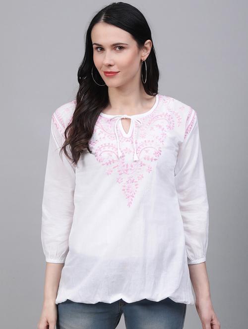 chikankari regular top - 17457271 - Very Small Image - 1