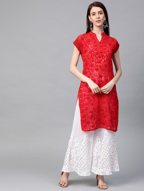 chikankari kurta sharara set - 17457332 - Very Small Image - 1