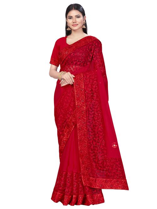 floral embroidered saree - 17458939 - Very Small Image - 1