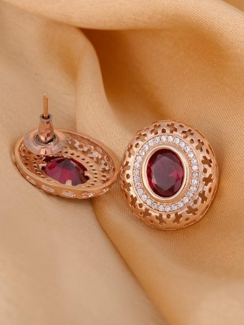 red brass studs earring - 17459065 - Very Small Image - 1
