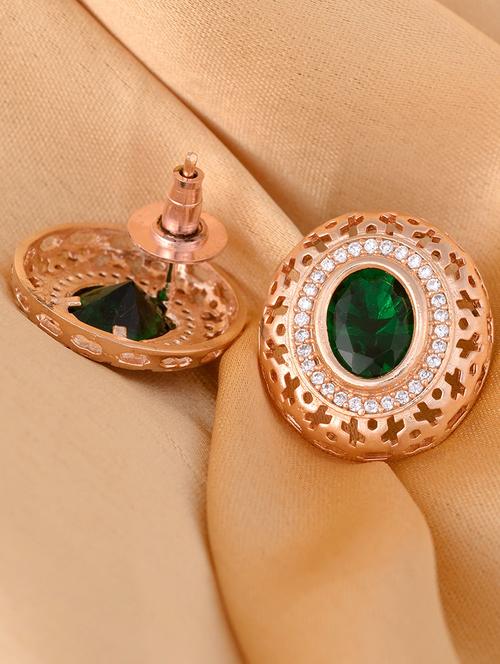 green brass studs earring - 17459071 - Very Small Image - 1