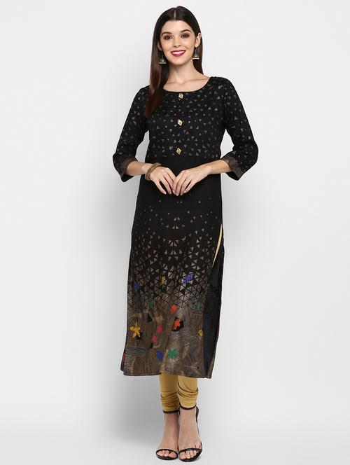women's straight kurta - 17459387 - Very Small Image - 1