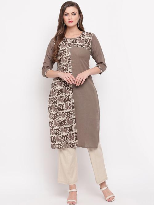 printed straight kurta - 17459526 - Very Small Image - 1