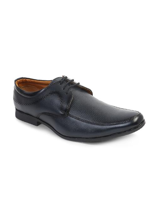 blue synthetic & mesh laceup derbies - 17461184 - Very Small Image - 1
