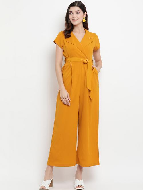 tie front full leg jumpsuit - 17461208 - Very Small Image - 1
