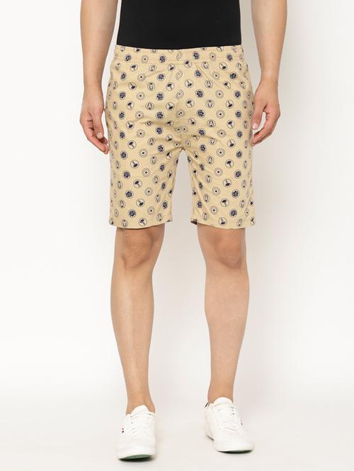 beige printed shorts - 17461236 - Very Small Image - 1