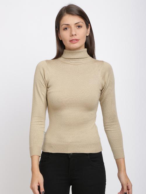 turtle neck solid pullover - 17462182 - Very Small Image - 1
