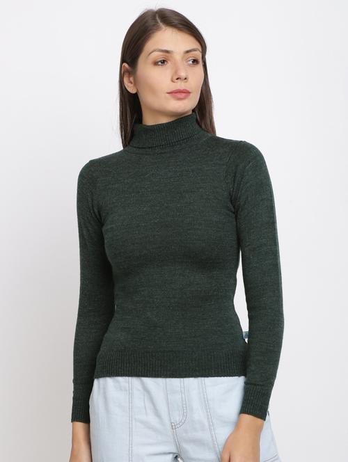 turtle neck solid pullover - 17462183 - Very Small Image - 1
