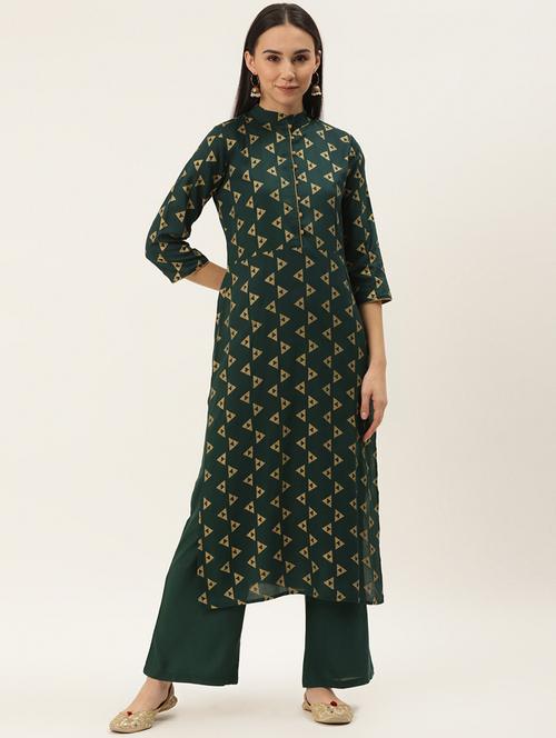 geometric print kurta palazzo set - 17462221 - Very Small Image - 1