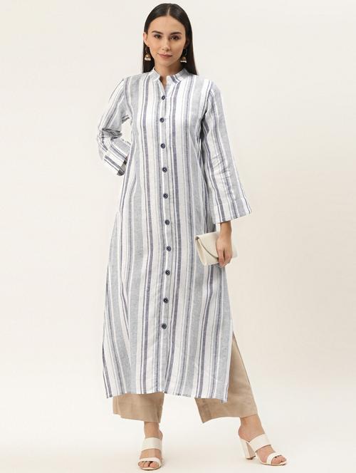 striped straight kurta - 17462235 - Very Small Image - 1