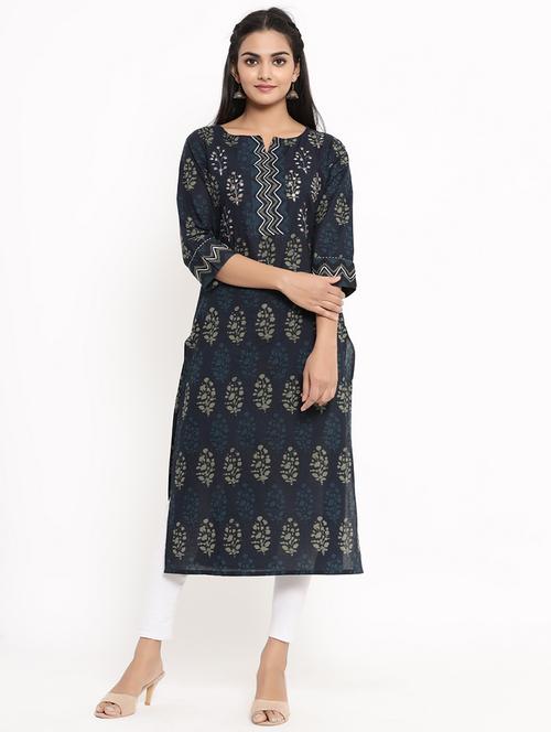 women's straight kurta - 17462523 - Very Small Image - 1
