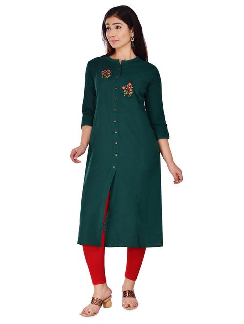 embroidered straight kurta - 17462586 - Very Small Image - 1