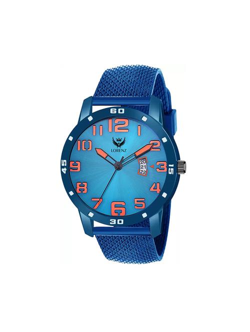 lorenz two tone chain & blue dial watch for men | watch for boys | mk-3065k - 17462754 - Very Small Image - 1