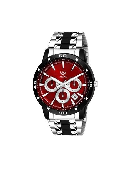 lorenz two tone chain & red dial watch for men | watch for boys | mk-3068k - 17462757 - Very Small Image - 1