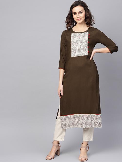 women's straight kurta - 17463059 - Very Small Image - 1