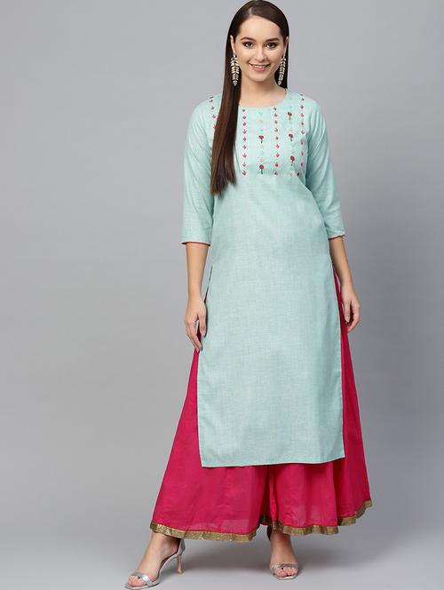 solid straight kurta - 17463062 - Very Small Image - 1