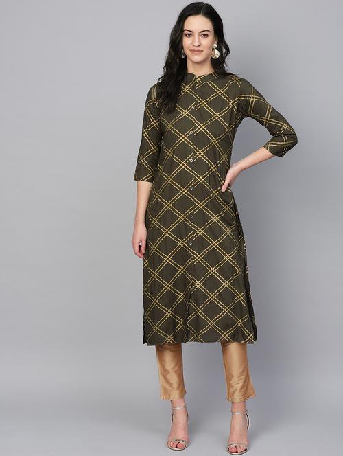 women's front slit kurta - 17463087 - Very Small Image - 1