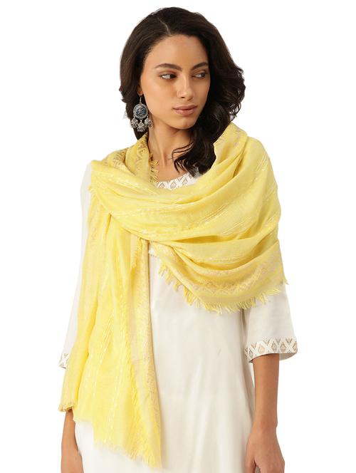 yellow viscose stole - 17463365 - Very Small Image - 1