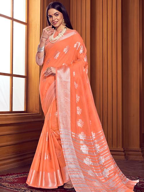 self design woven saree with blouse - 17463427 - Very Small Image - 1