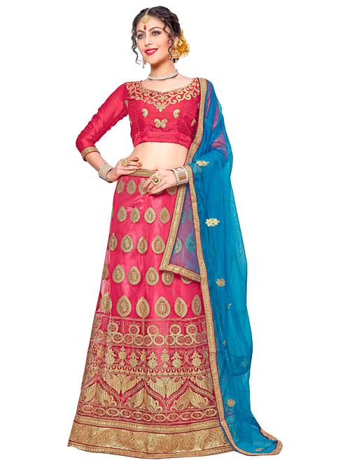 embroidered a-line lehenga - 17464274 - Very Small Image - 1