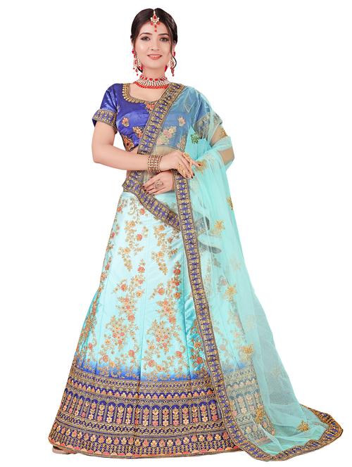 embroidered a-line lehenga - 17464277 - Very Small Image - 1
