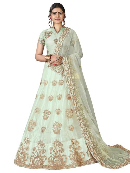 embroidered a-line lehenga - 17464290 - Very Small Image - 1