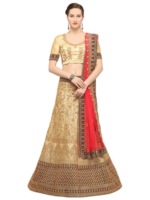 embroidered a-line lehenga - 17464307 - Very Small Image - 1