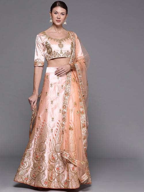 embroidered a-line lehenga - 17464334 - Very Small Image - 1