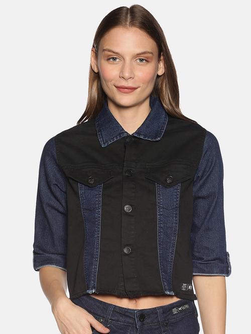 shirt collar denim jacket  - 17465195 - Very Small Image - 1