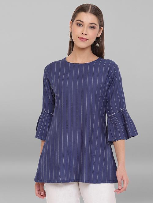 blue bell sleeves embroidered tunic - 17465657 - Very Small Image - 1