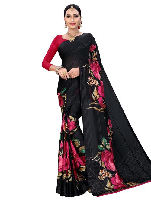floral printed saree with blouse - 17466393 - Very Small Image - 1