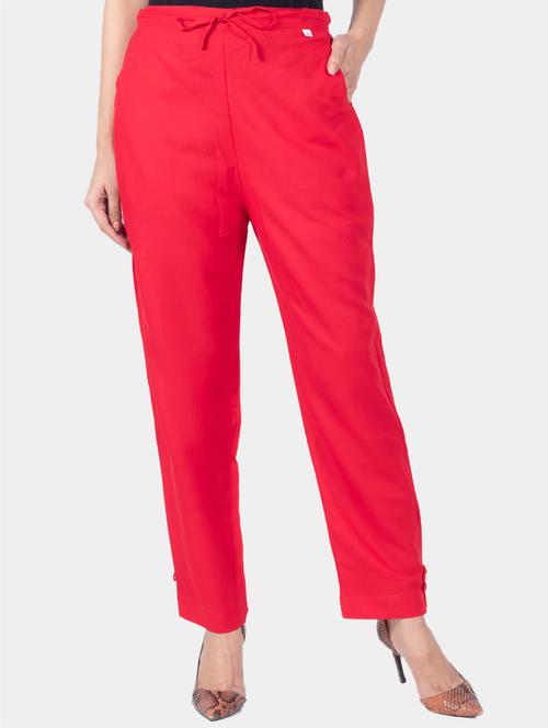 drawstring waist flat front trouser - 17466562 - Very Small Image - 1