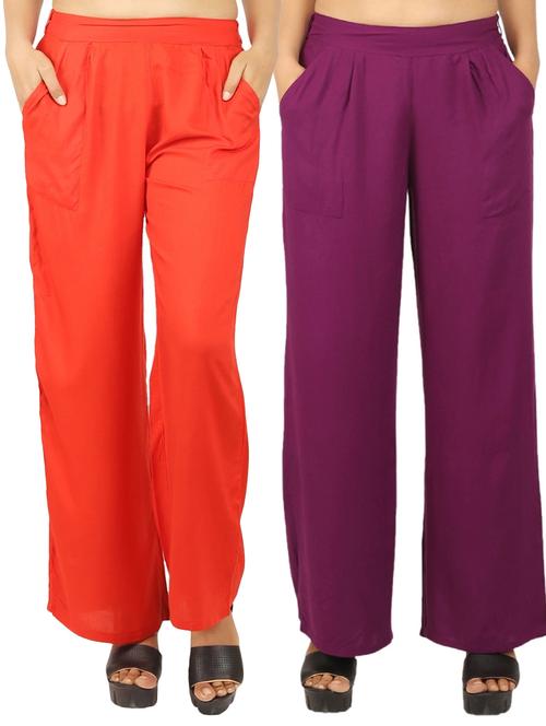 set of 2 solid palazzo - 17466804 - Very Small Image - 1