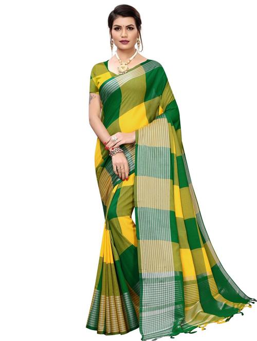 checkered woven saree - 17467041 - Very Small Image - 1