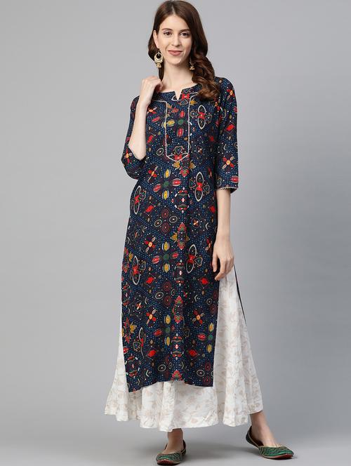 bandhani straight kurta - 17467257 - Very Small Image - 1