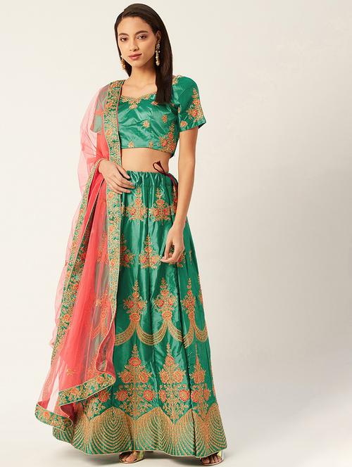embroidered flared lehenga - 17467796 - Very Small Image - 1