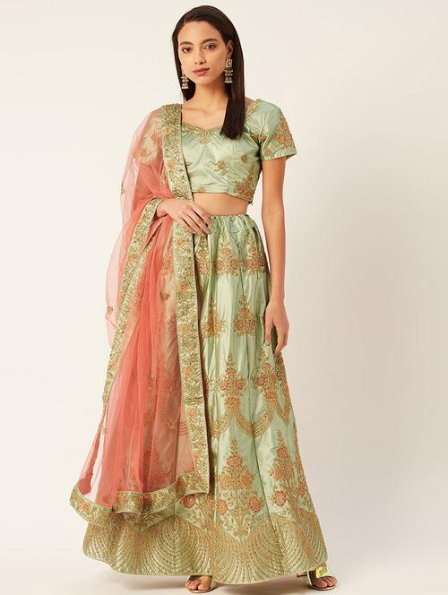 embroidered flared lehenga - 17467797 - Very Small Image - 1