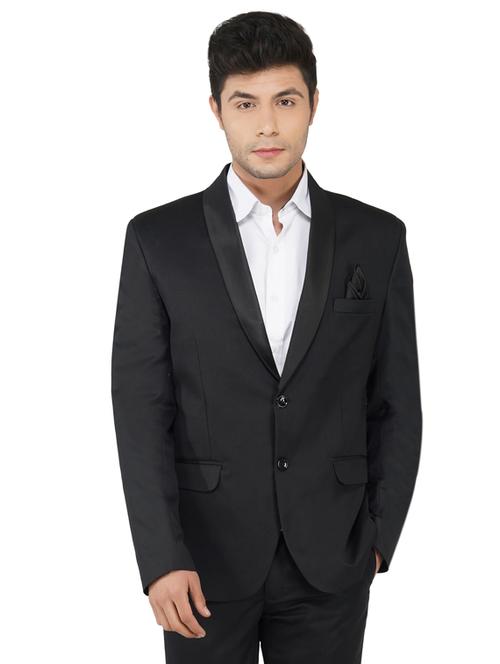 black solid tuxedo blazer - 17468182 - Very Small Image - 1