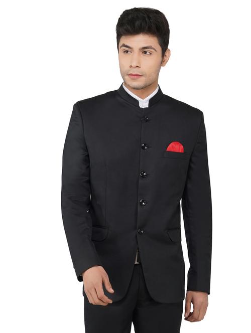 black solid bandhgala - 17468183 - Very Small Image - 1