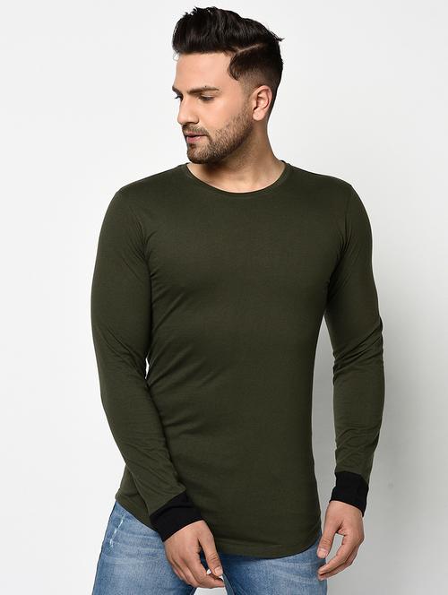 olive green solid t-shirt - 17468684 - Very Small Image - 1