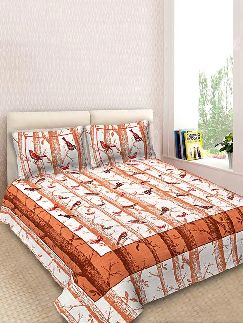 jaipur cotton double bedsheet with 2 zipper pillow covers   - 17468713 - Very Small Image - 1