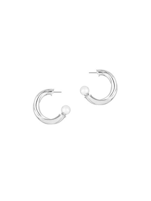 silver metal hoop earring - 17468794 - Very Small Image - 1