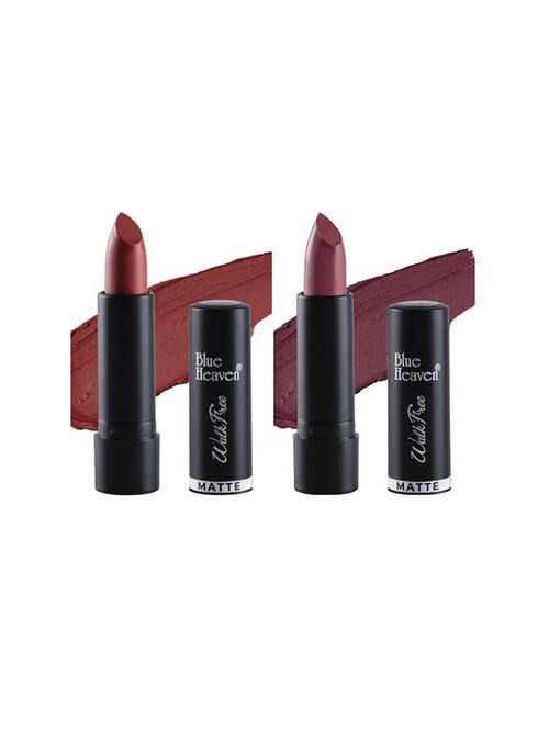 blue heaven pack of 2 walkfree matte lipsticks (baked orange & plum desire) - 17468922 - Very Small Image - 1