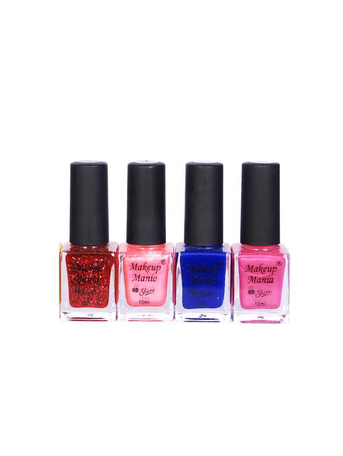 makeup mania nail polish combo, nail paint combo set of 4 pcs x 10ml each, nail polish set (463) - 17469451 - Very Small Image - 1
